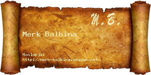 Merk Balbina névjegykártya
